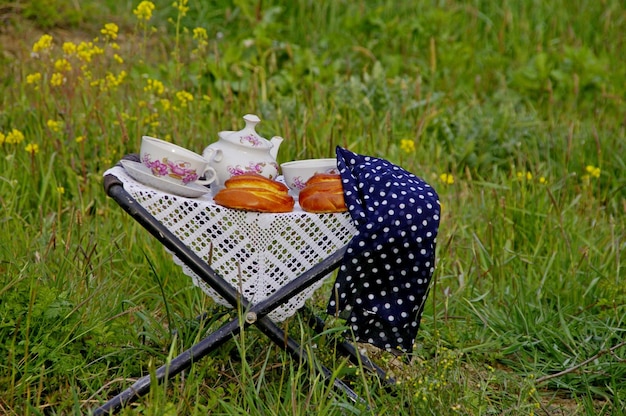 Foto eiscreme auf dem feld