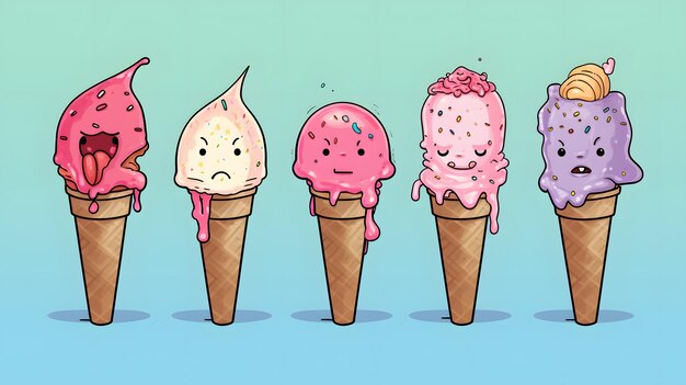 Eiscreme-Illustration Hintergrunddesign Sommervibrationen eiskalt