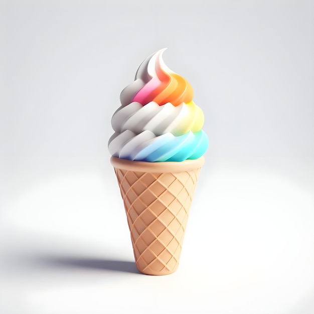 Eiscreme-Kegel 3D-Rendered-Modell