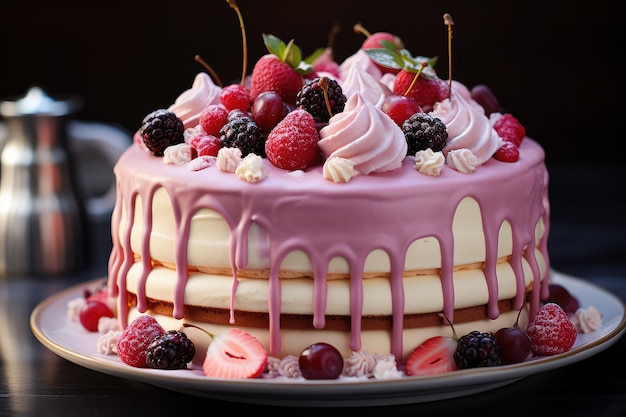 Eiscreme-Pastellfarben-Tropfkuchen, professionelle Werbung, Lebensmittelfotografie
