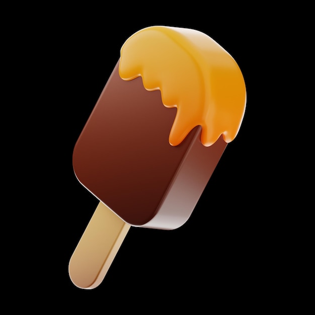 Eiscreme-Premium-Essen-Symbol 3D-Rendering auf isoliertem Hintergrund
