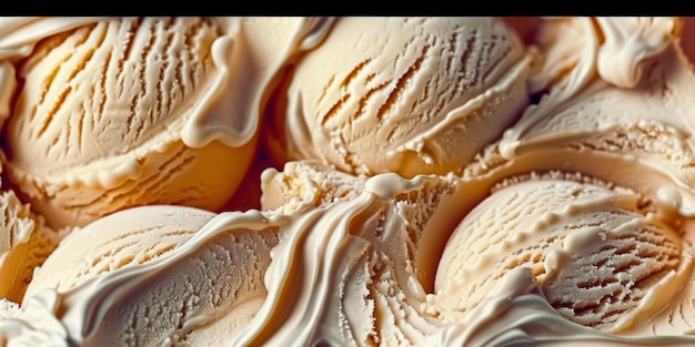 Eiscreme Top View Texturierte Oberfläche Hintergrund weiches Gelato Vollbildbanner Tapeten ai generiert