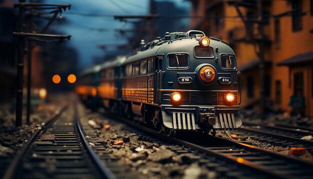 Eisenbahn-Diorama-Fotoshooting. Realistisches Modell