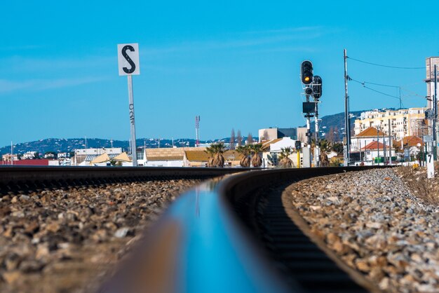 Eisenbahn von Faro am Meer