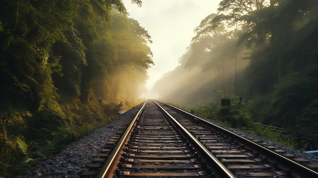 Eisenbahngleise im Hintergrund