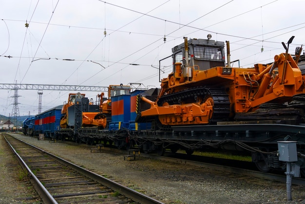 Eisenbahnkran im Zug für Unfallbergungsarbeiten