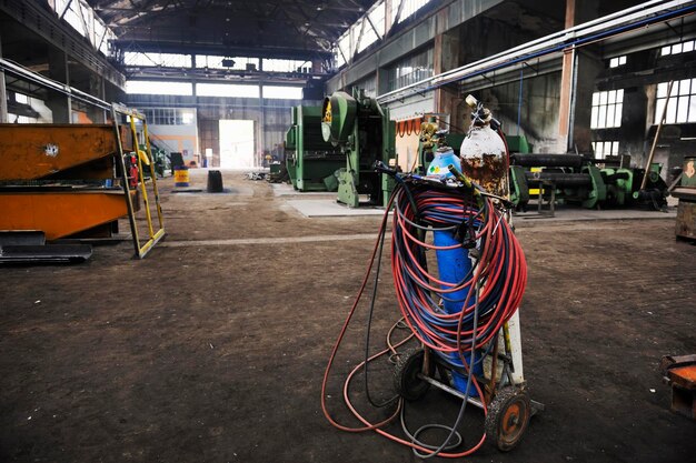 Eisenhütten Stahl und Maschinenteile moderne Fabrikhalle