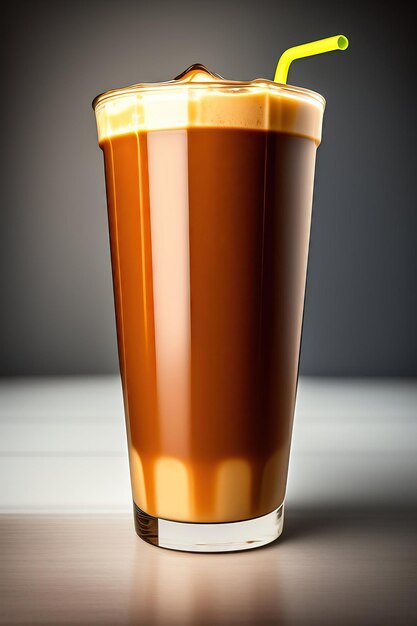 Foto eisgekühlter latte-kaffee im plastikbecher, isoliert auf weißem hintergrund, beschneidungspfad enthalten