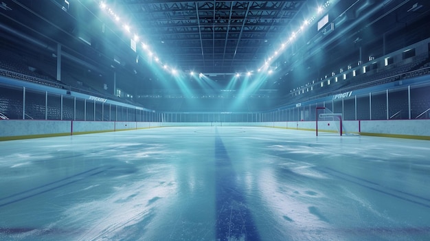 Foto eishockey-arena mit eisarena sportarena mit beleuchtung