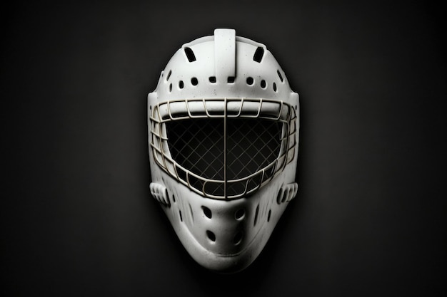 Eishockeymaske Illustration schwarzer Hintergrund Generative KI