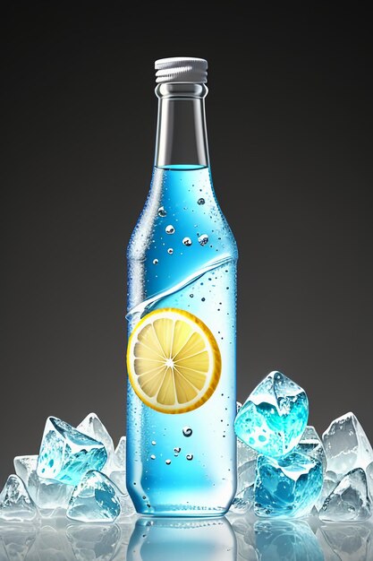 Eisiges Zitronensaftgetränk in einer Glasschale, Werbung für Wassertropfen, Spritzer, Spezialeffekt-Design-Tapete