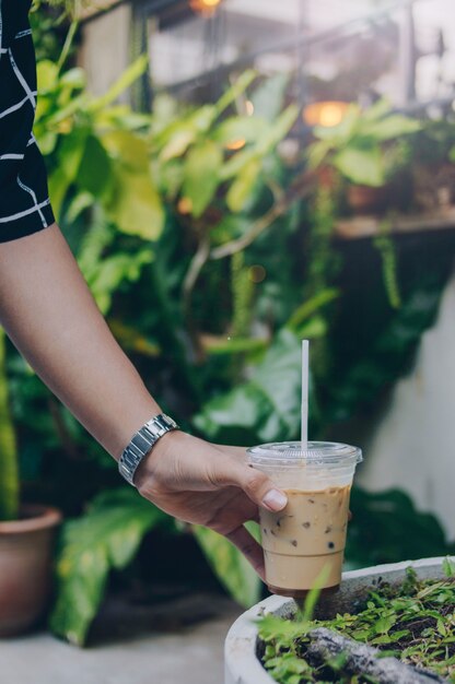 Eiskaffee und Natur