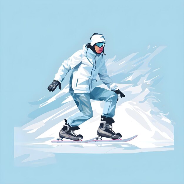 Eislaufen Eislaufen Illustrationsdesign in der schneebedeckten Wintersaison Abenteuer Extremsportarten
