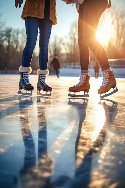 Eislaufen Wintersport KI generiert