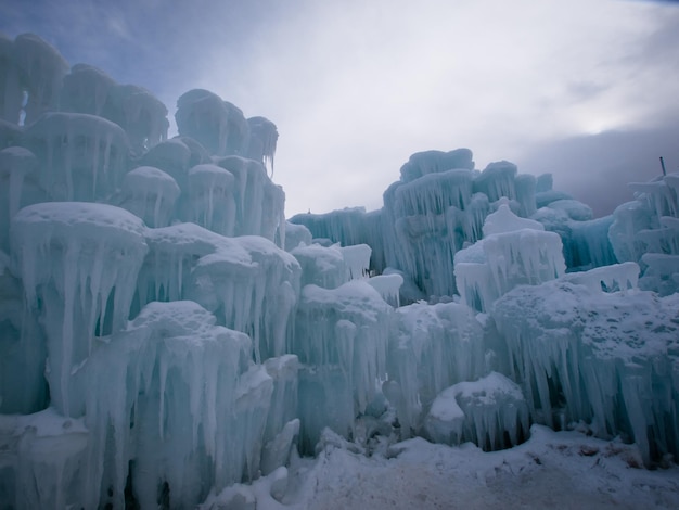 Eisschlösser von Silverthorne, Colorado.