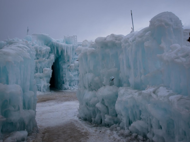 Eisschlösser von Silverthorne, Colorado.