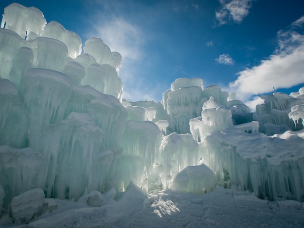 Eisschlösser von Silverthorne, Colorado.