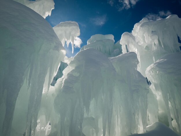 Eisschlösser von Silverthorne, Colorado.