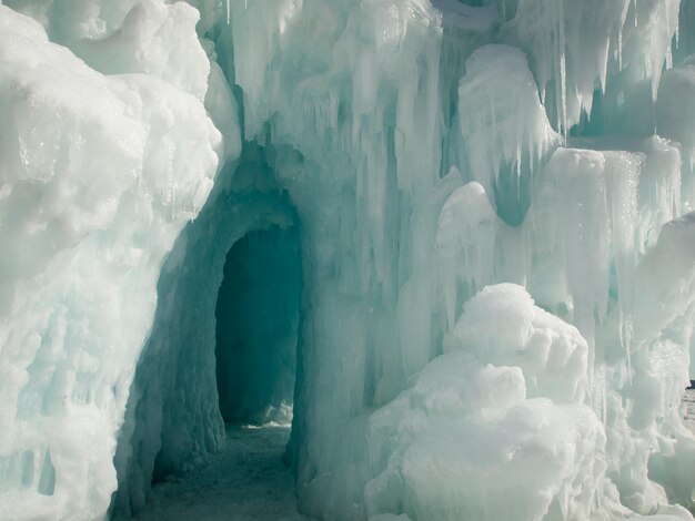 Eisschlösser von Silverthorne, Colorado.