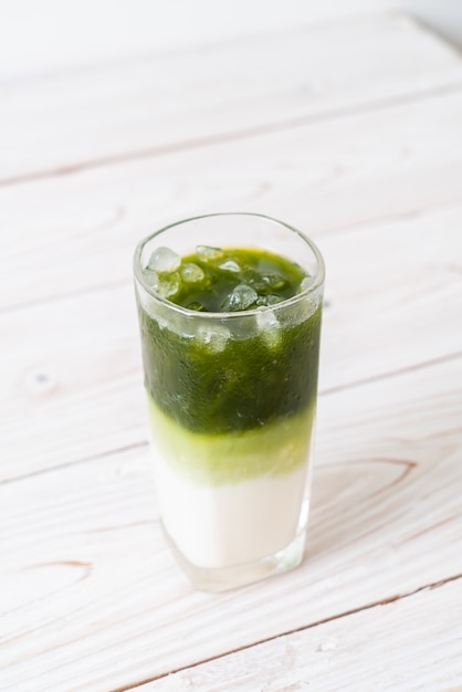 Eistee Matcha grüner Tee Latte