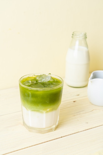 Eistee Matcha grüner Tee Latte