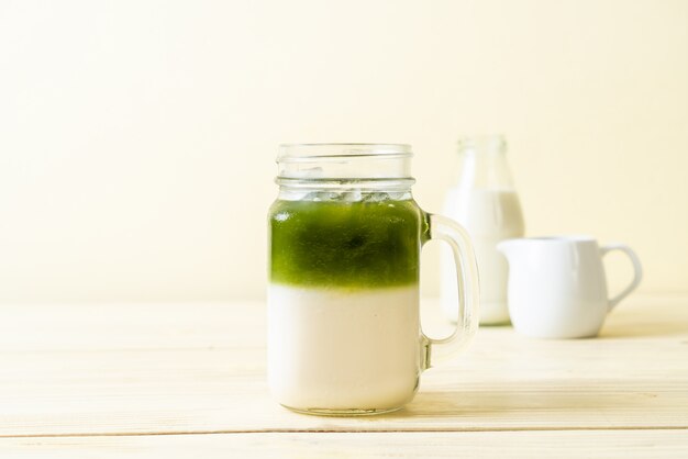 Eistee Matcha grüner Tee Latte