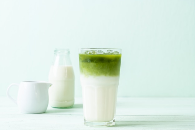 Eistee Matcha grüner Tee Latte