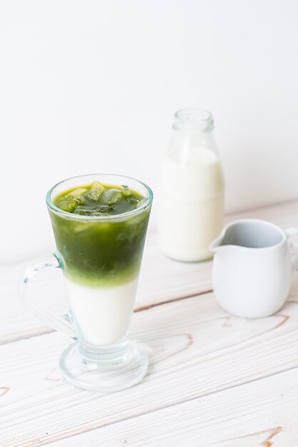 Eistee Matcha grüner Tee Latte