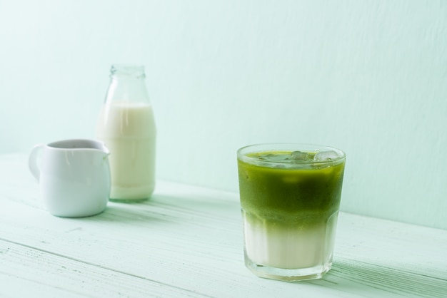 Eistee Matcha grüner Tee Latte