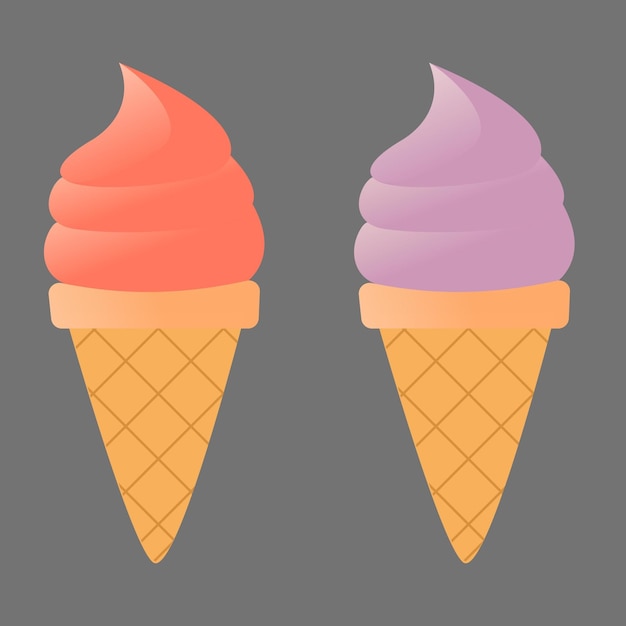 Eistüte Illustration auf grauem transparentem Hintergrund 4