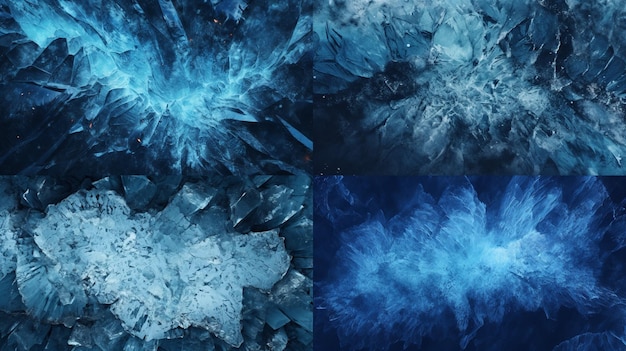 Eiswinter-Grunge-Textur dunkelblauer HintergrundGenerative KI