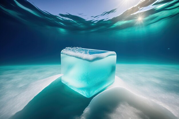 Eiswürfel unter Wasser