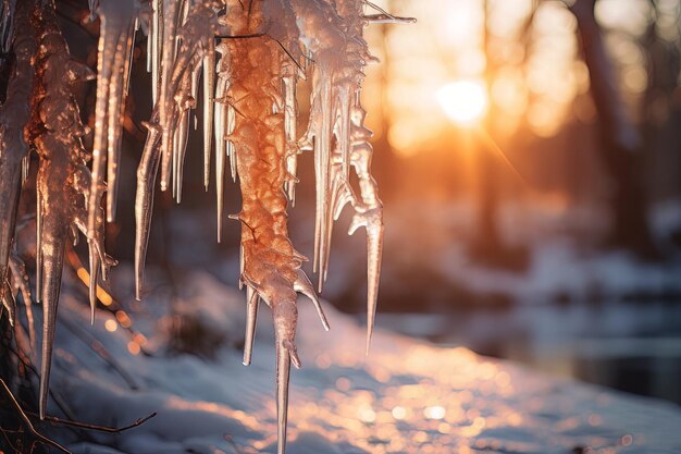 Eiszapfen-Symphonie-Eiswasserfotografie