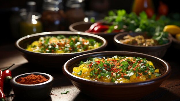 Ejemplos de comida turca tradicional en un tazón de cerca