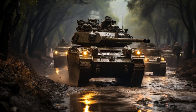 Foto ejército israelí con una gran cantidad de tanques