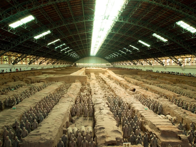 El ejército de terracota en Xian, China.