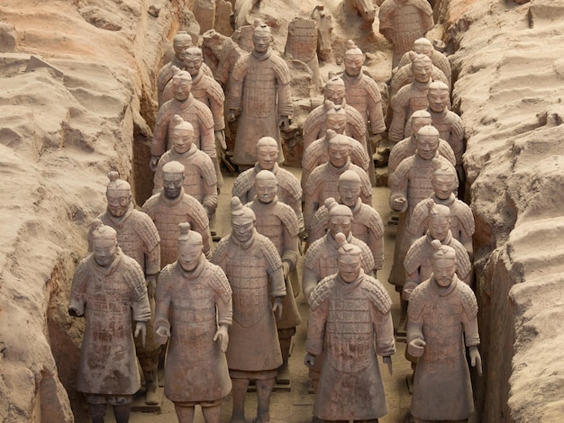 El ejército de terracota en Xian, China.