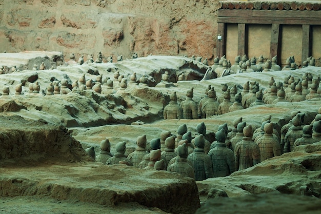 Foto el ejército de terracota en xian, china.