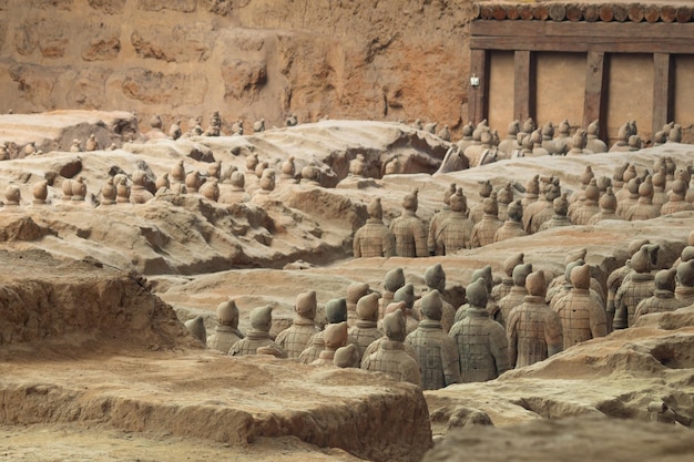 Foto el ejército de terracota en xian, china.