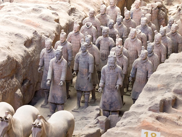El ejército de terracota en Xian, China.