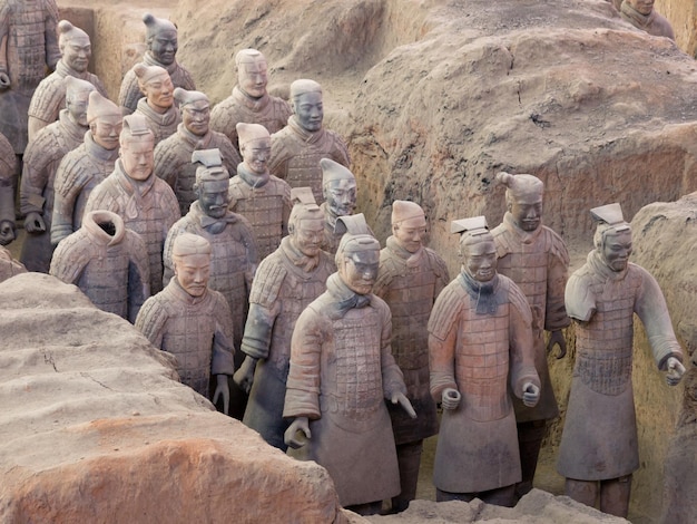 El ejército de terracota en Xian, China.