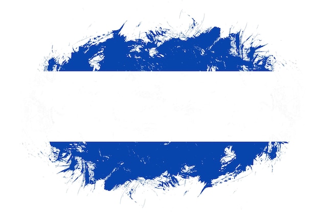 El Salvador Flagge auf abstraktem Pinselstrichhintergrund