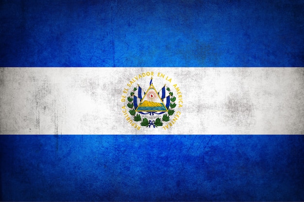 El Salvador-Flagge mit Grunge-Textur.