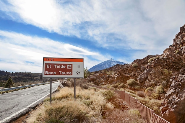 El Teide sinal de estrada