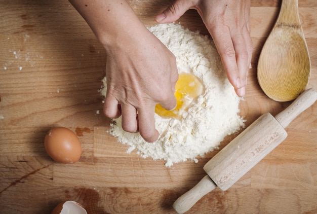 Elaboración de pasta tradicional casera.