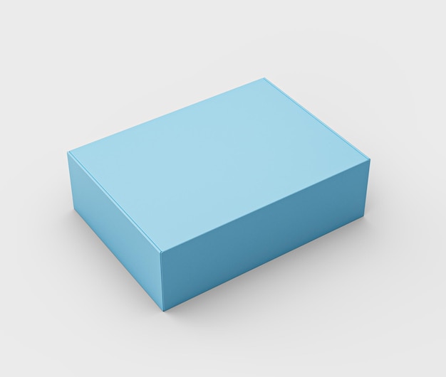 Elástica caixa de jóias retangular azul claro com bordas lisas mostrando elegância Ilustração 3d