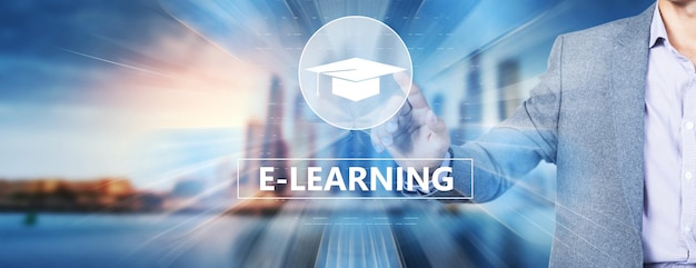 Elearning em uma tela virtual