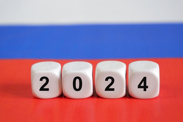 Elecciones presidenciales en Rusia en 2024 concepto de elección bandera de Rusia