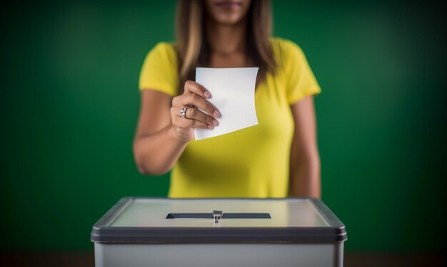 Foto electora brasileira en uma secao el voto electoral