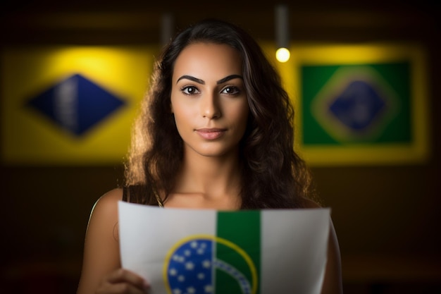 Foto electora brasileira en uma secao el voto electoral
